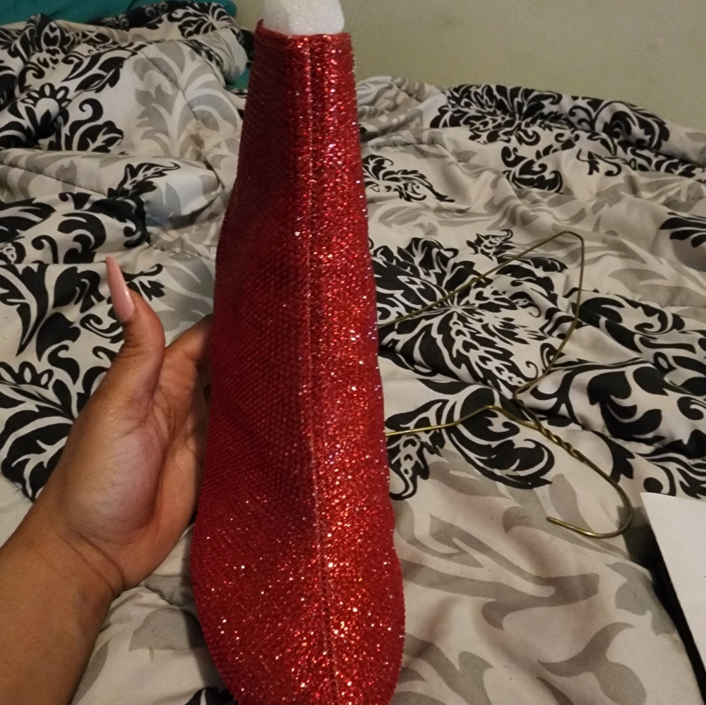 Red glitter boots